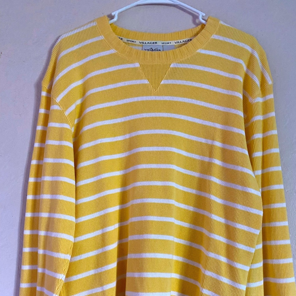 Sunshine Yellow/ White striped cotton pullover 💛